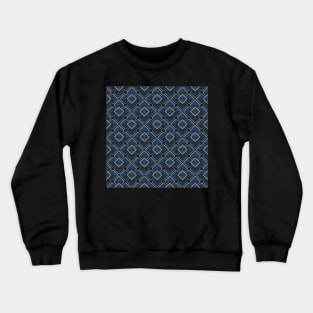 Mosaic Tile Navy Blue and Copper Crewneck Sweatshirt